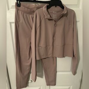 Women's FLX Lavender Leggings Size Large and Pullover Jacket Size Medium Set